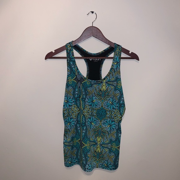 Tulah Blue & Yellow Floral tank top size S - Picture 2 of 8